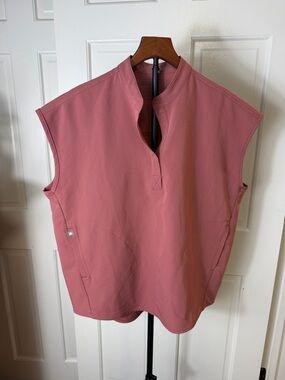 Figs Bonsai Scrub Top Mauve Pink Technical Sleeveless Size Medium